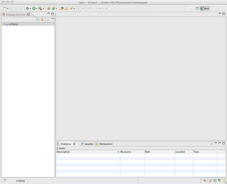 Picture Eclipse Workspace with Project