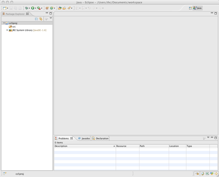 Picture Eclipse Workspace with Project Opened