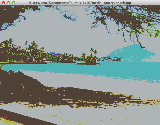Image of a beach using 8 colors